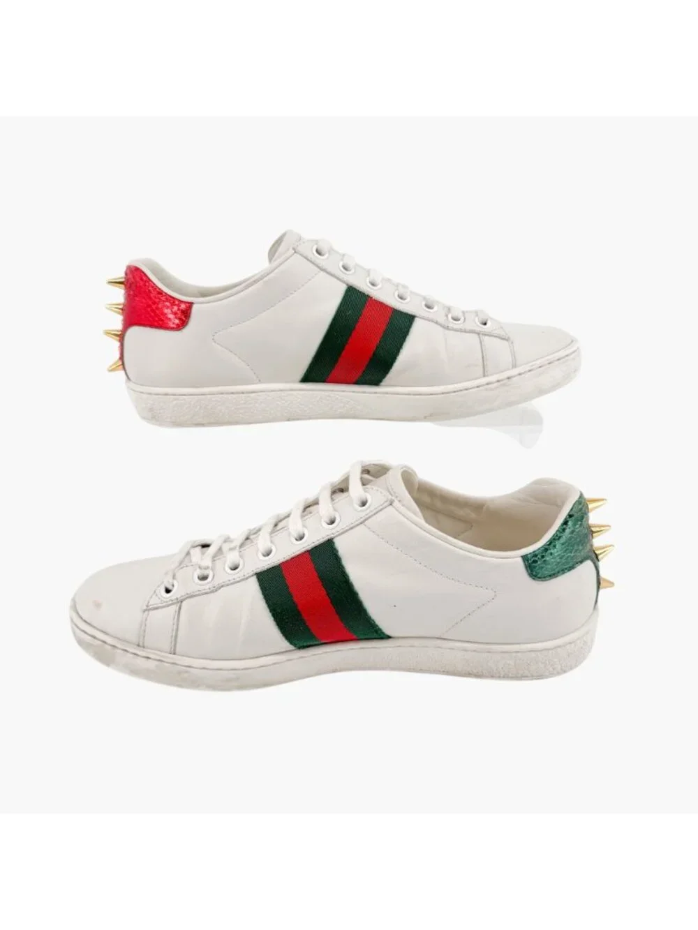 Gucci Ace Pearl Sneakers Size 36.5 US 6.5 White Leather Stud Spike Low Top Shoe